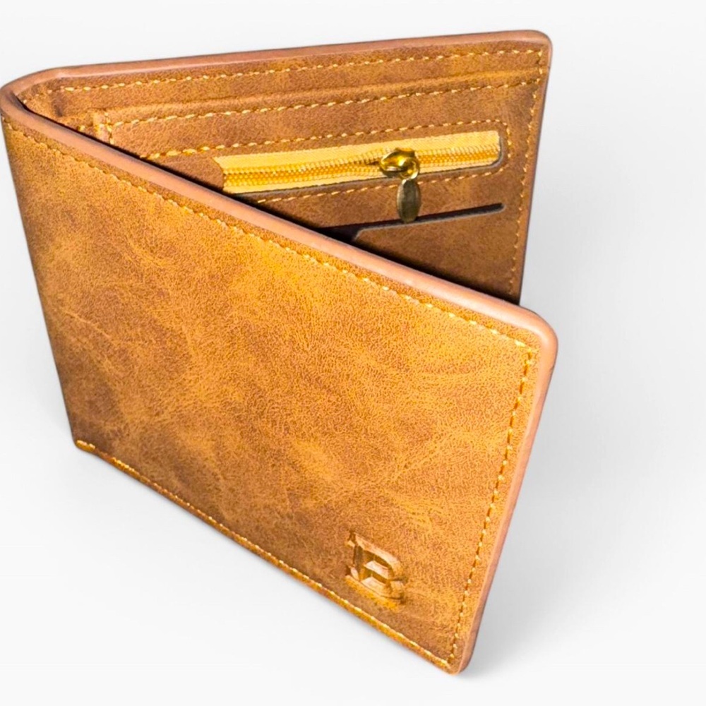 Authentic Tan Leather Bifold Wallet